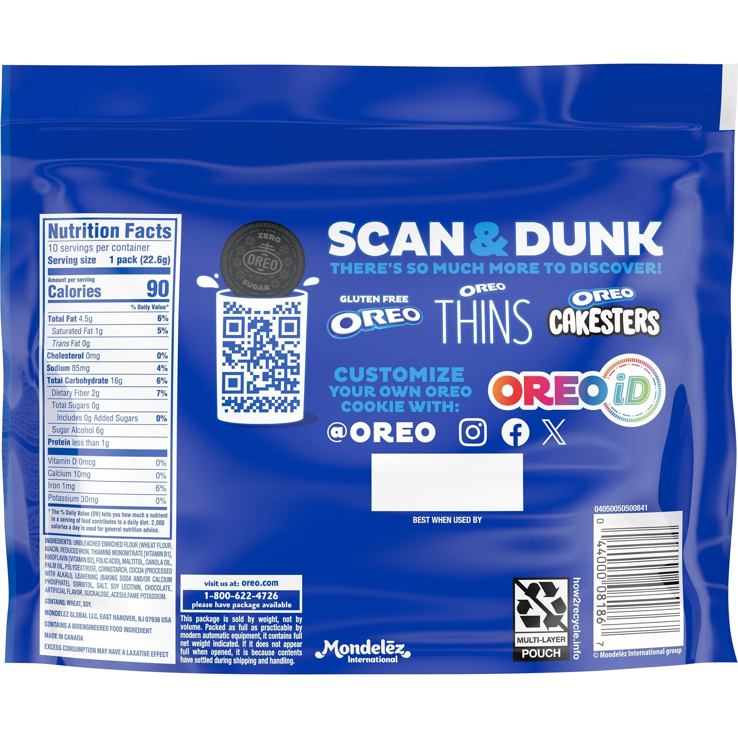 Zero Sugar Chocolate Sandwich Cookies, Snack Packs, 2 Pack - Image 3